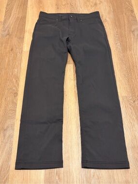 prAna Brion Men’s 32 Slim Fit Stretch Nylon Hiking Travel Pants Gray Outdoor
